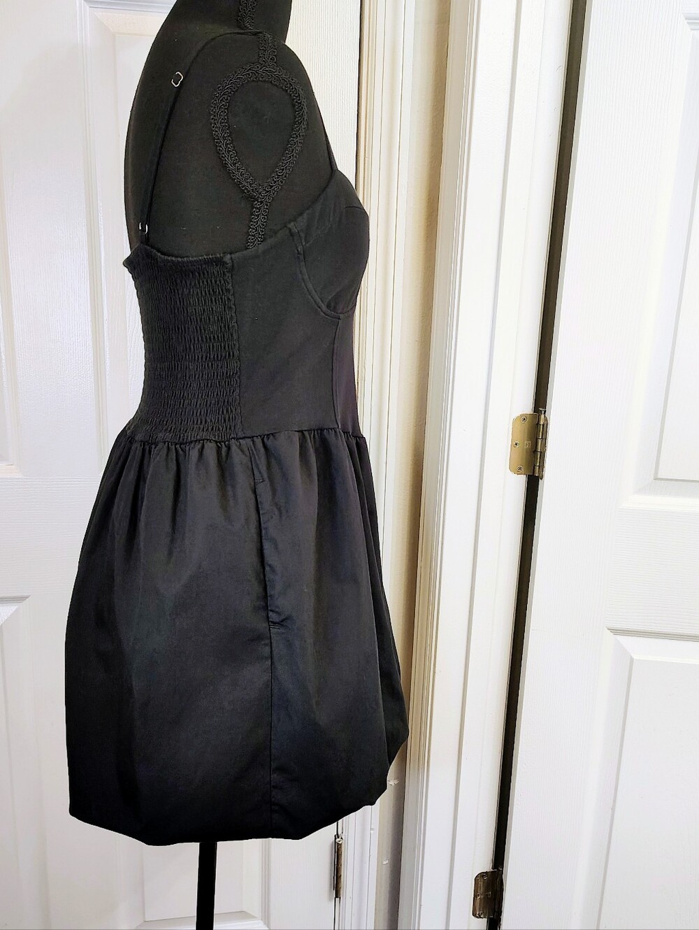 Madden NYC Black Balloon Bubble Hem Summer Mini Dress Festival Y2K Ballet Large - Picture 3 of 12